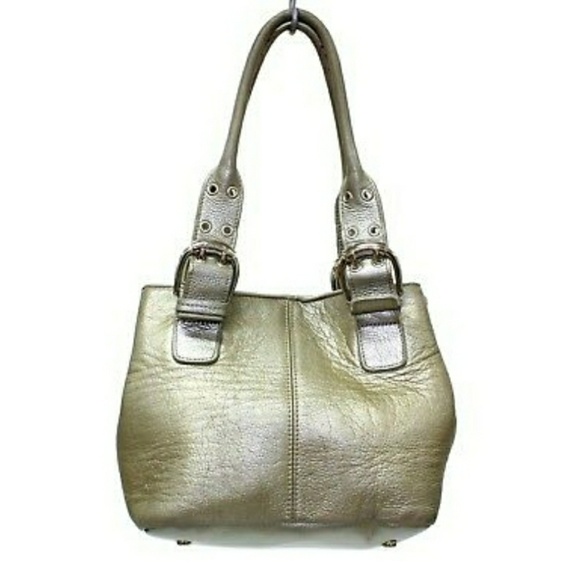 Tignanello Handbags - tignanello metallic pebbled leather bag and wallet